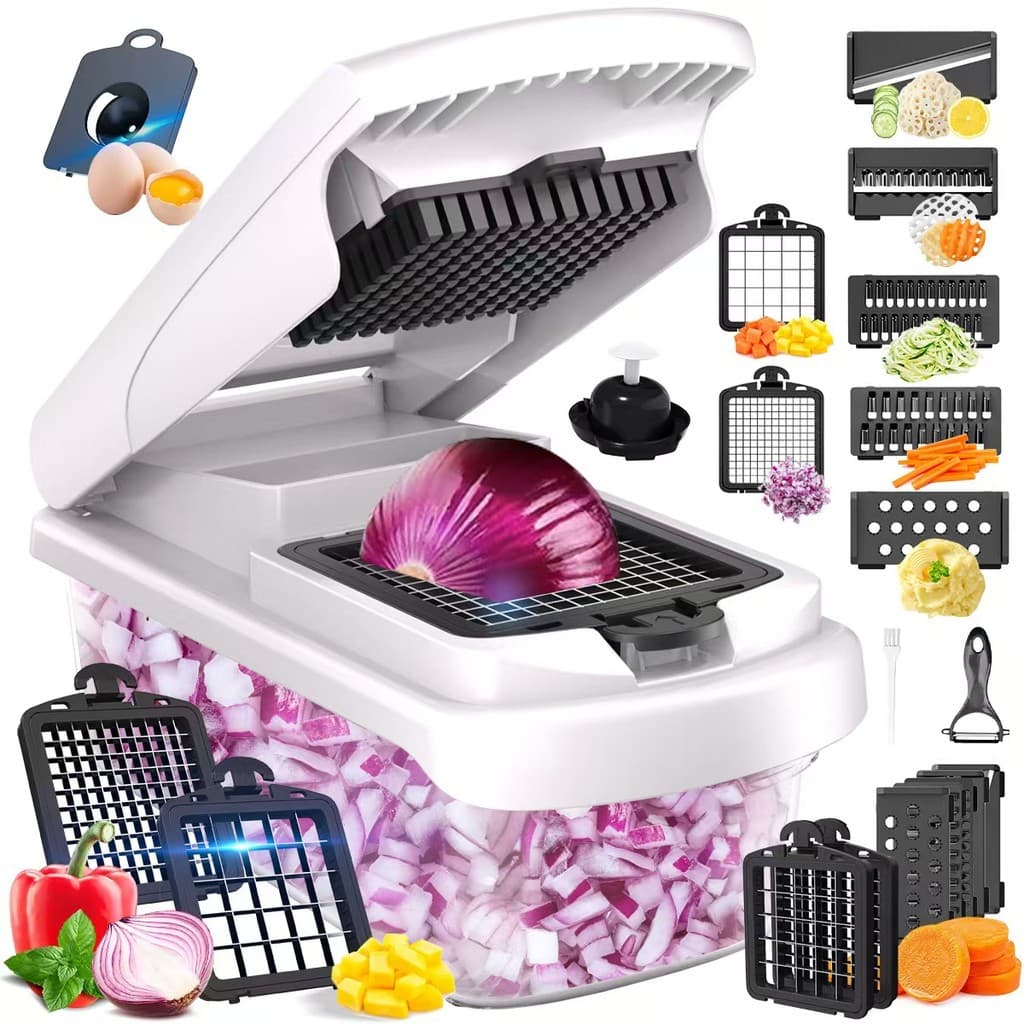 ⭐Oferta Imperdível⭐ Cortador de Legumes Multifuncional, Fatiador de Frutas e Legumes, Ferramenta de Corte, Ralador de Co