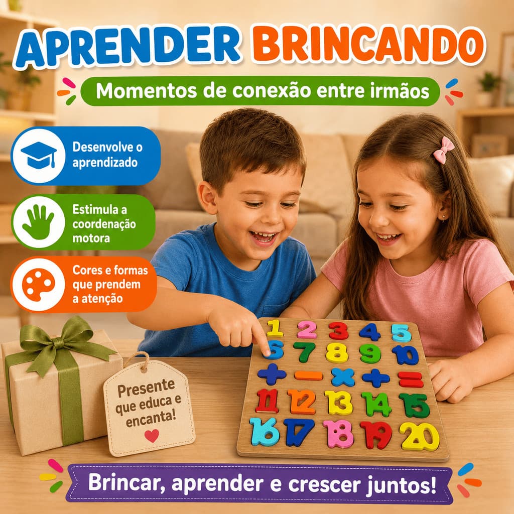 Aprendendo com Números de 1 a 20 e Sinais Brinquedo infantil