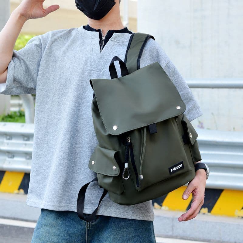 2026 novo estilo francês preguiçoso estilo repelente de água 15-Polegada costura do plutônio moda mochila masculina Comm