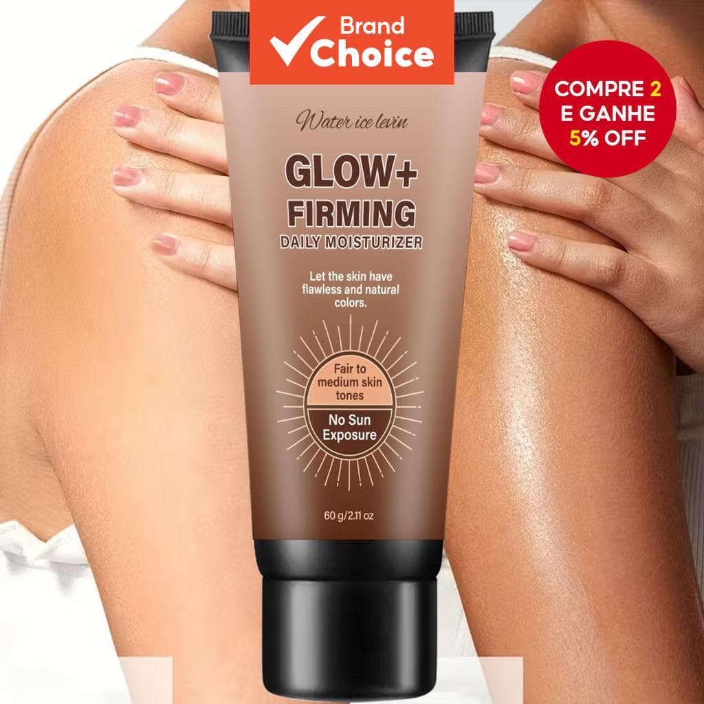 Glow + Firmador Hidratante Diário - Bronzeador sem Sol para Bronzeado Natural, Loção Corporal sem Fragrância,