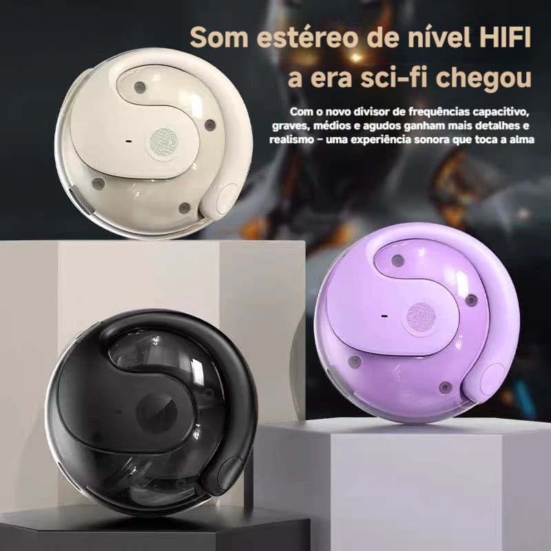 Pequena bola de coco Bluetooth fone de ouvido sem fio cancelamento de ruído longa vida útil da bateria operação do toque