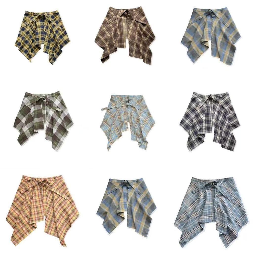 Bainha Punk Grange verificado bainha gravata cintura saia decorativa masculina na moda cortina de bunda em camadas bainh