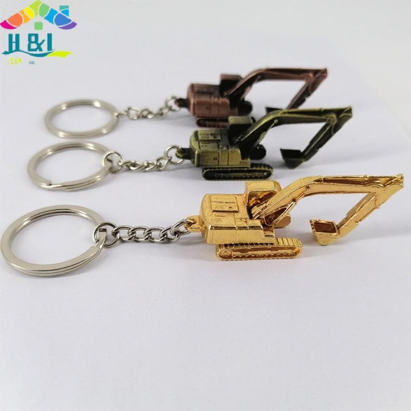 Chaveiro De Escavadeira Tridimensional 3D De Liga 3D Com Pingente De Acessório Para Carro { th }