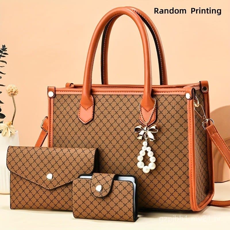 Conjunto de 3 Bolsas Femininas, Elegantes e de Grande Capacidade DK5K