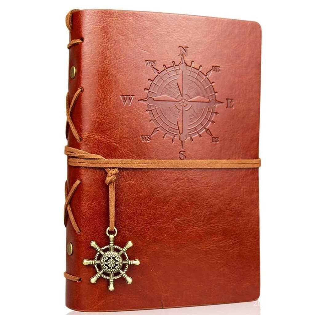 Diário De Viagem Retro Caderno Couro Capa Macia Papel Kraft Substituível Interior Para Material Escolar Estacionário