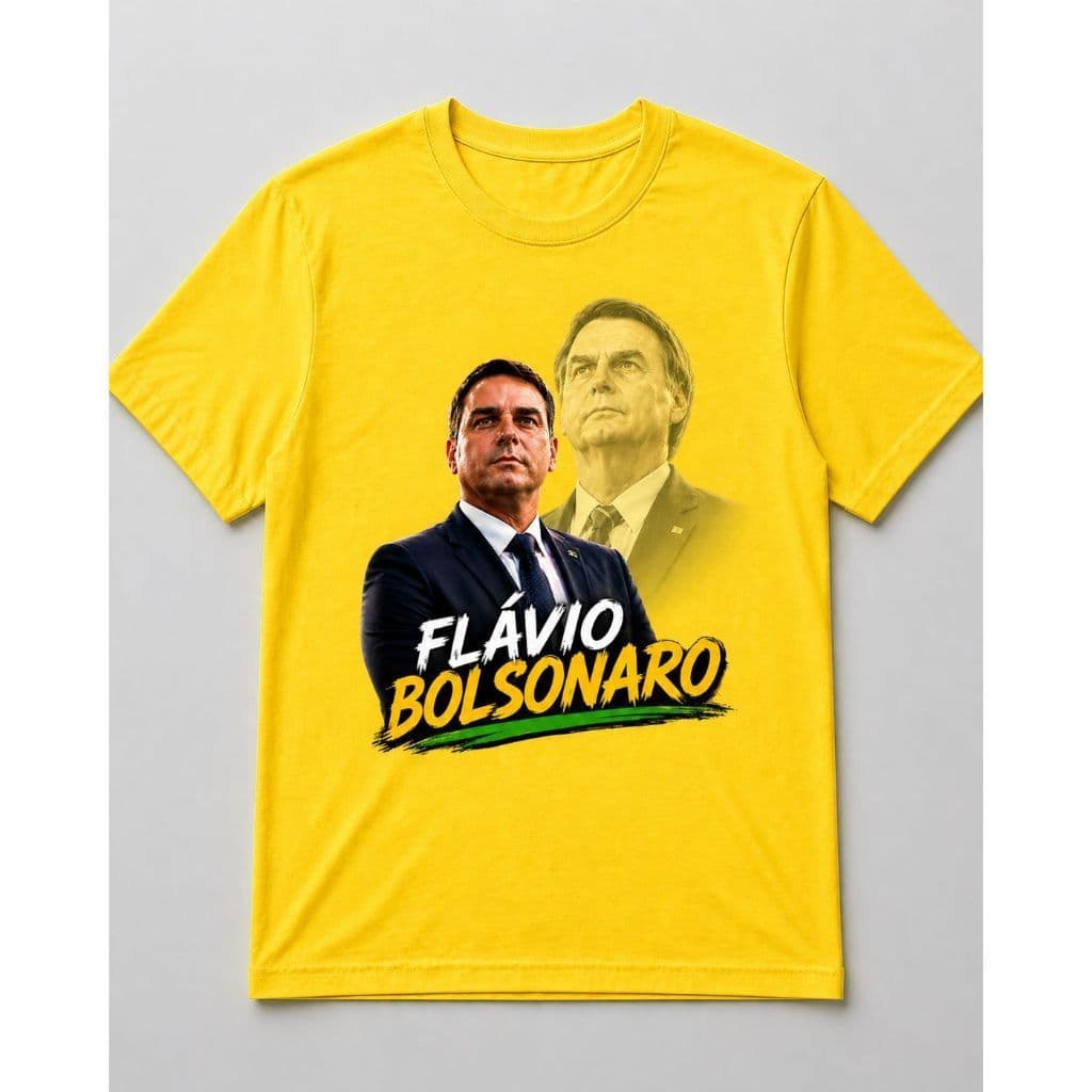 Camiseta Flávio Bolsonaro Masculina Algodão  Premium Estampa Politica Confortável Elegante
