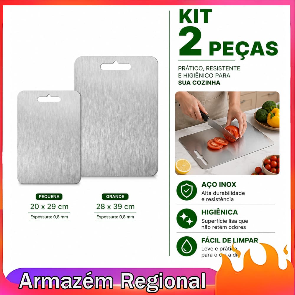Tábua de corte de aço inoxidável espessada, 0.8mm, cozinha, dupla face, corte de carne, frutas, vegetais, placa de corte