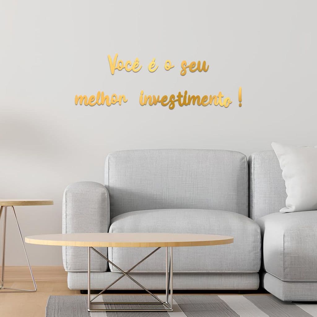Frase em Acrílico Motivacional  Espelho Decorativo com Frase Decoração Sala