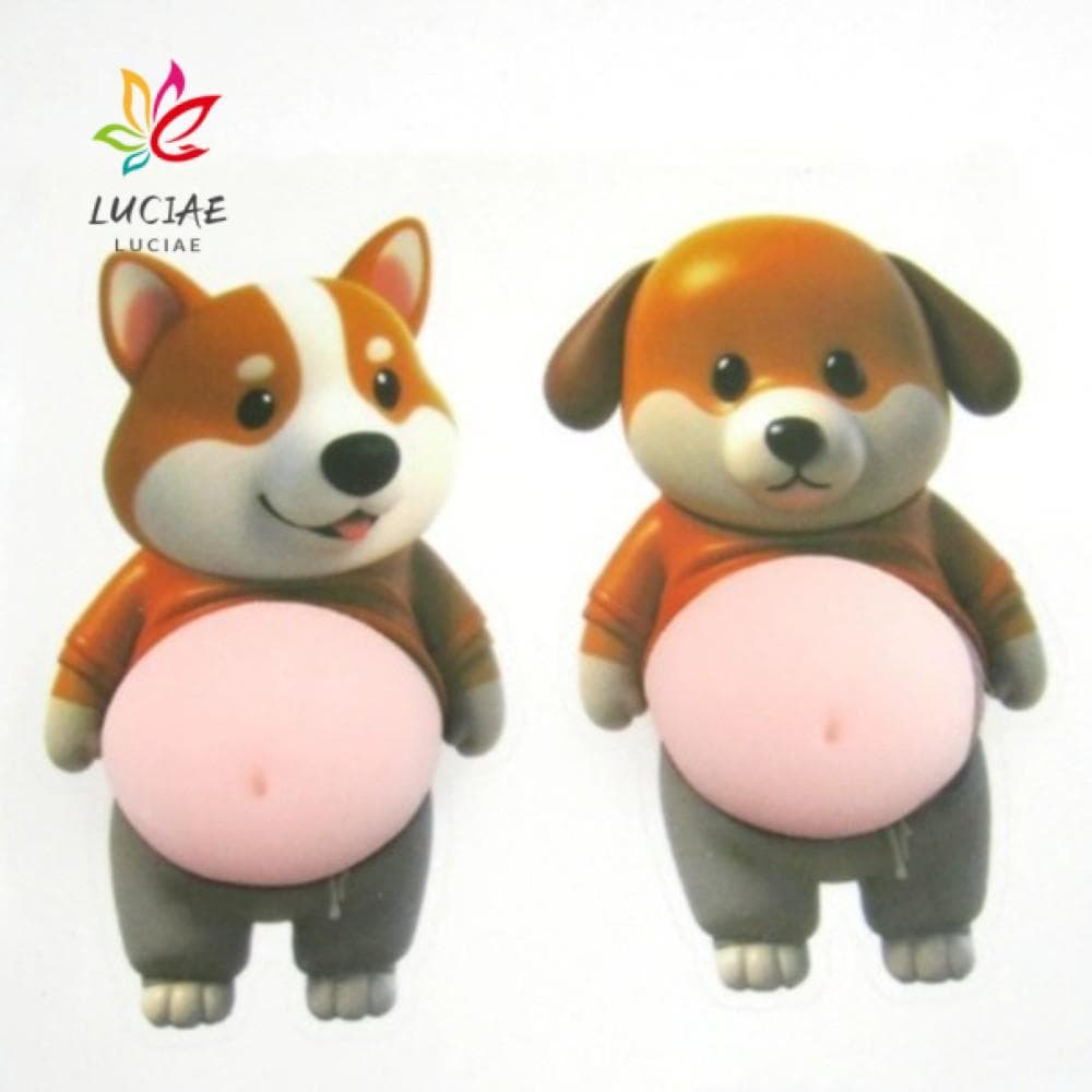 Adesivos LUCIAE , Espremíveis Shiba Inu , Autoadesivos De Silicone Chubby