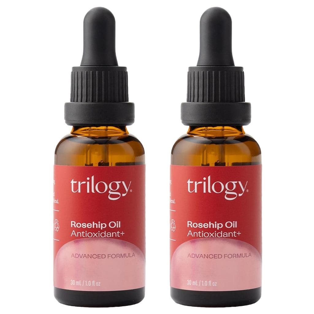 Óleo de Rosa Mosqueta Orgânico Certificado Trilogy Antioxidante + Dupla Potência, 1 fl oz cada |   Conjunto de 2 peças d
