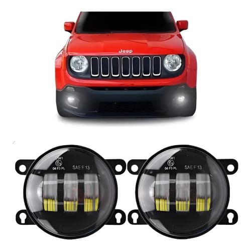 Par Farol Milha Auxiliar Led Jeep Renegade 2015 A 2018 6000k