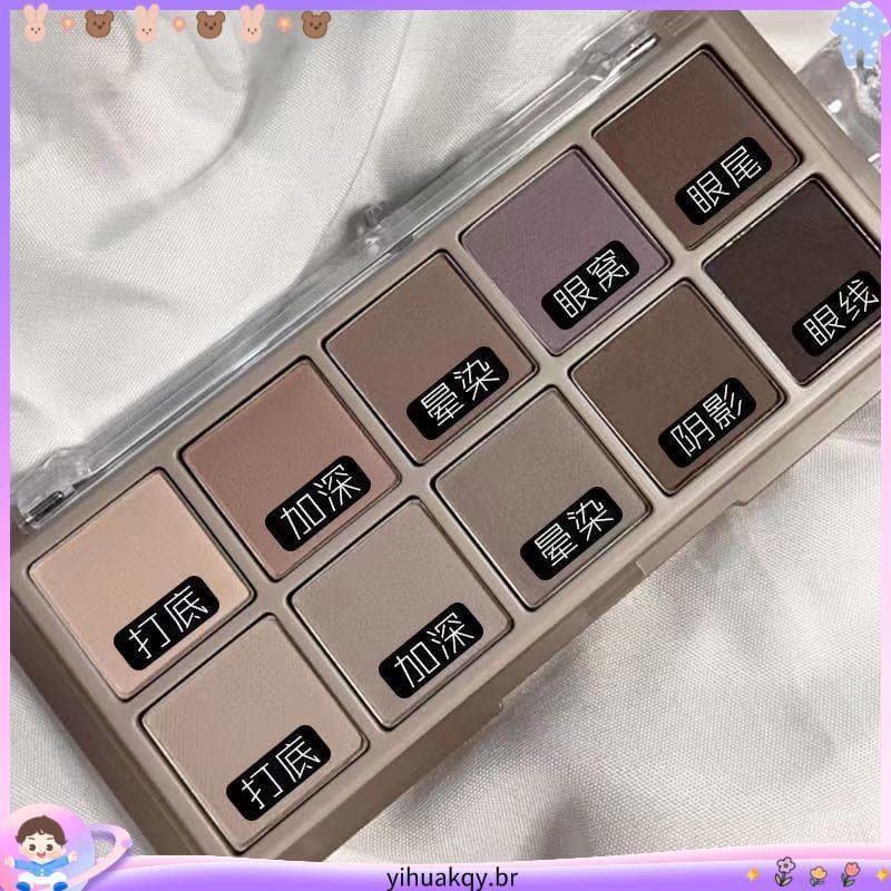 30 dias venda quente 2572 peças totalmente fosco dez cores terra cor cimento paleta de sombras baixa saturação novato ba