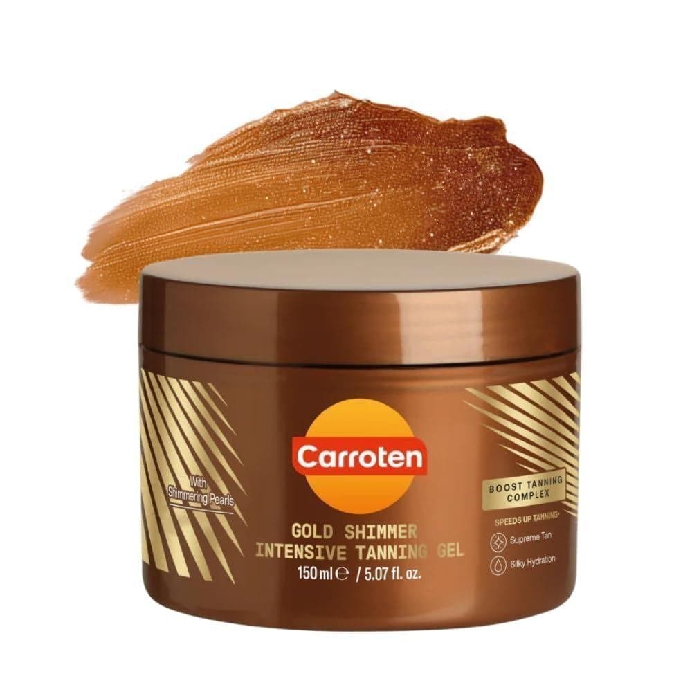 Gel Bronzeador Intensivo Carroten Gold Shimmer |   Acelerador de Bronzeado Browning |   Não Oleoso, Resistente à Água co