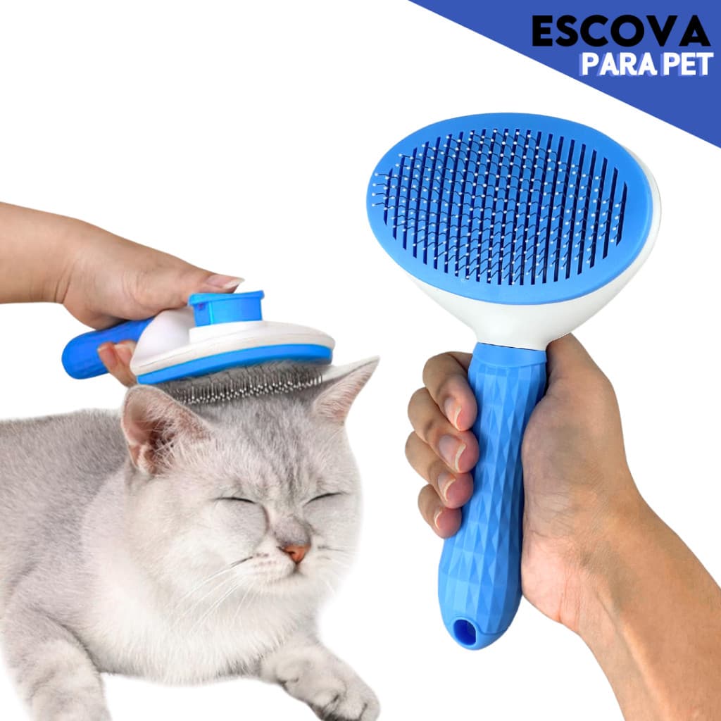 Escova Removedora Rasqueadeira Tira Pelos Mortos - Pet, Animais, Gato - Mazzal