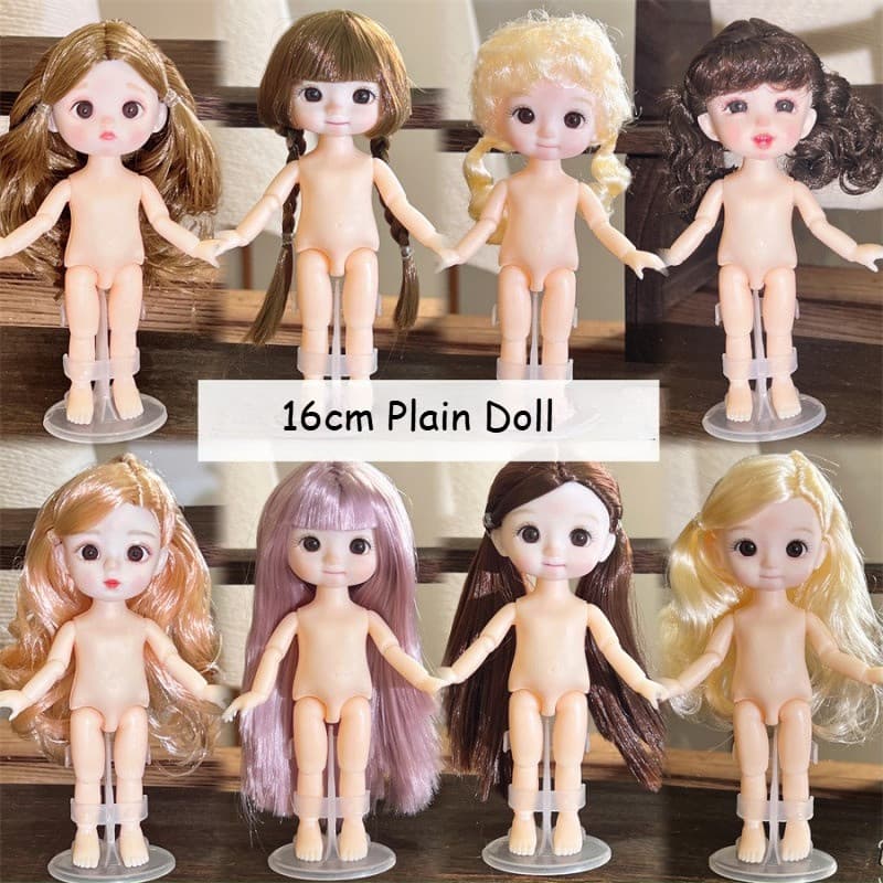 8 pontos boneca 16/17cm corpo nu 3D olho Real 13 expressão conjunta boneca vestir-se bonito boneca menina brinque
