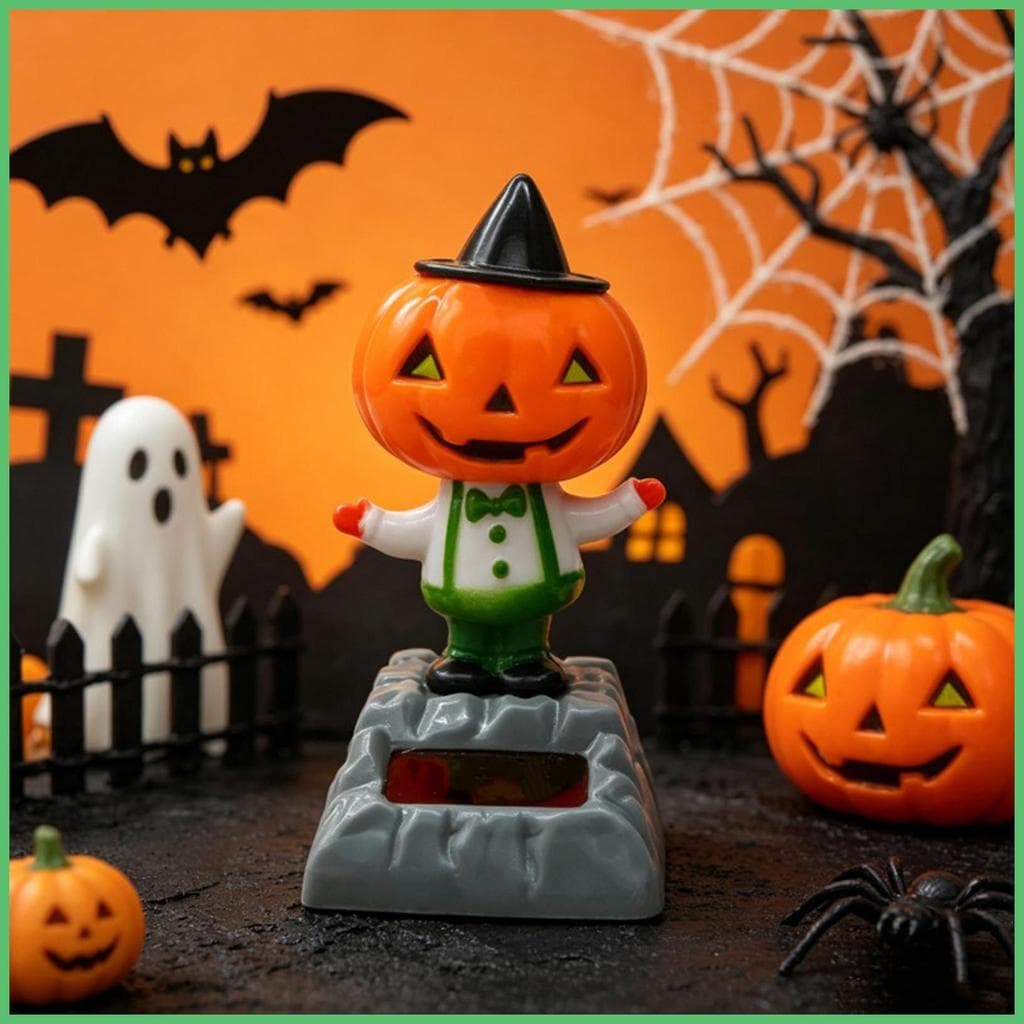 Halloween Solar Dança Figura Painel Abóbora Estatueta Movido A Energia Boneca Para Carros SUVs decfeyebr