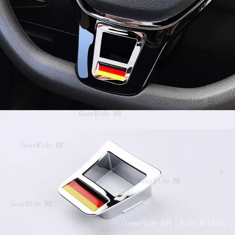 Acabamento do Volante TSI Germany R-line Preto Vermelho Cromado Jetta Golf Polo Gol Virtus T-Cross Amarok