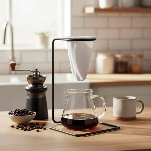 Mini Coador Café Individual De Metal Stolf 11x11x16cm Preto