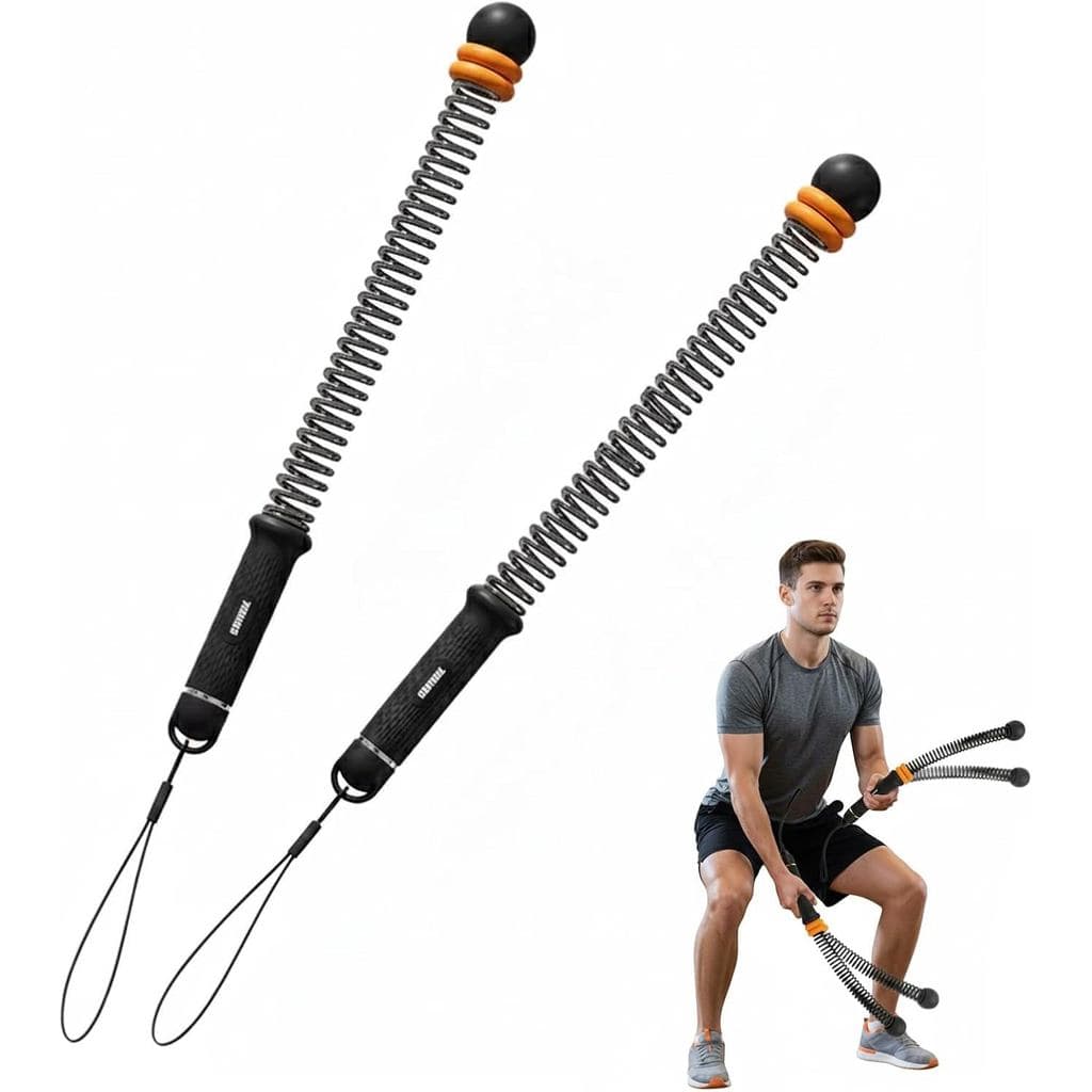 Cordas de Exercício Ajustáveis e Aprimoradas Saker, Treinador de Corda com Núcleo de Mola de Aço, com Alças de Borracha,