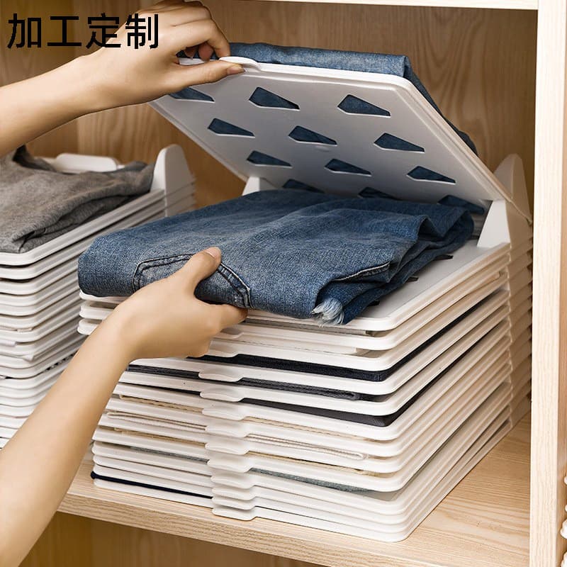 Preguiçoso armazenamento de roupas ferramenta útil preguiçoso preguiçoso camada placa camisola placa dobrável camiseta c
