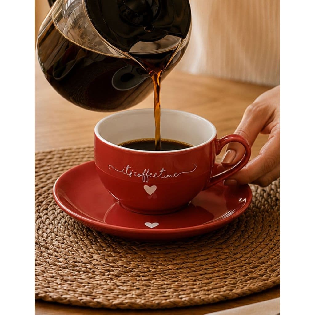 Jogo de Xícaras Porcelana Conjunto 12 Peças Café Chá 90ml Elegante Premium Resistente Moderna