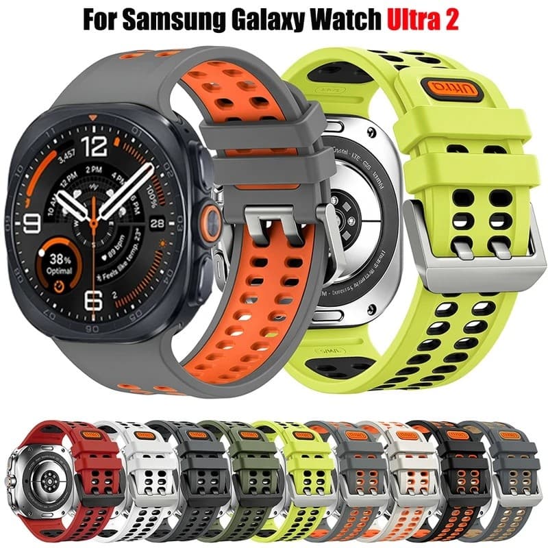 Pulseiras De Silicone Macio Para Galaxy Watch Ultra 2 1 47mm Banda 2024 2025 2026 Cinto Respirável Correa