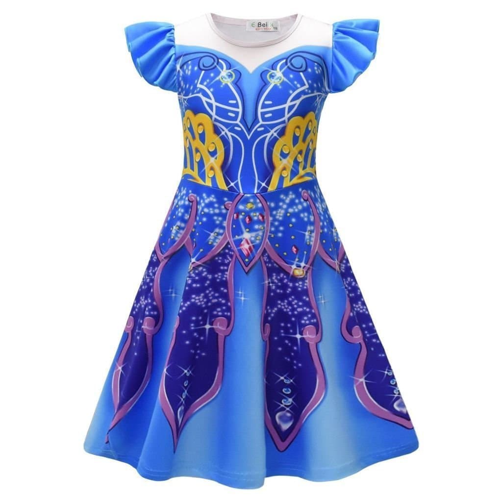 Vestido de Princesa de Verão para Meninas ERTN, Fantasia de Halloween para Apresentações em Palco IHSA