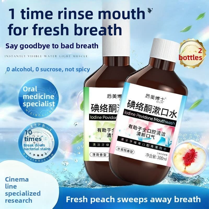 Enxaguante Bucal Iodarone Mata Bactérias , Protege As Gengivas , Refresca O Hálito E Fornece Frescor Contínuo . Iodovan