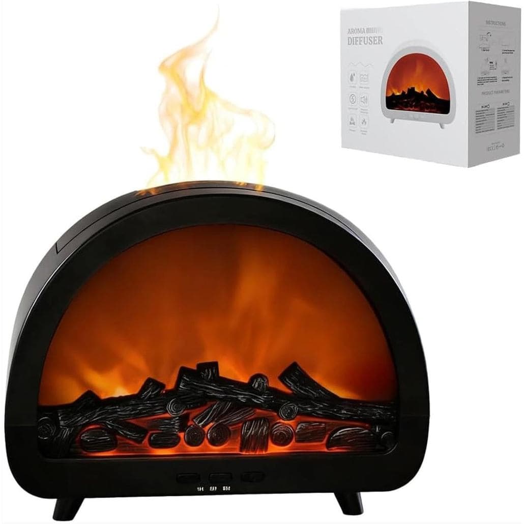 Difusor de Aroma com Efeito de Chama - Presentes de Inverno, Difusor de Óleos Essenciais com Névoa Colorida e Efeito de