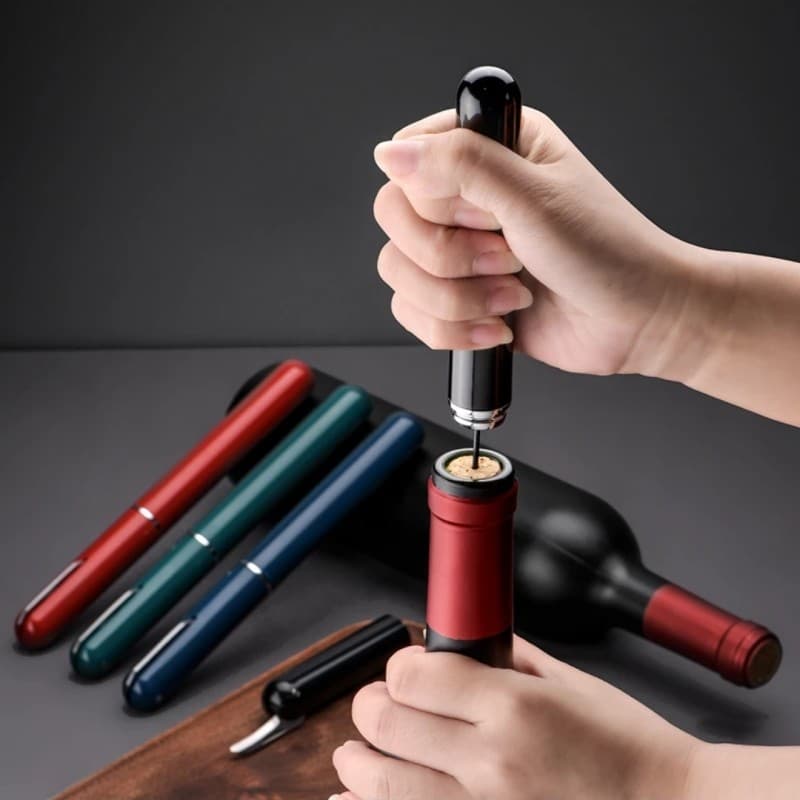 Saca-rolhas pneumático em forma de caneta, saca-rolhas portátil para vinho, ferramenta útil, Househ