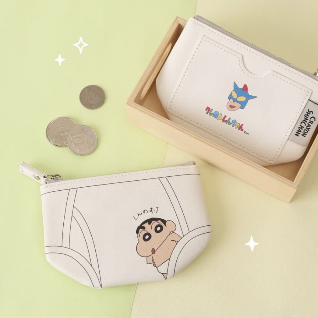 Venda quente japonês Crayon Shin-Chan impresso Shorts forma couro do plutônio moeda bolsa titular do cartão fone de ouvi