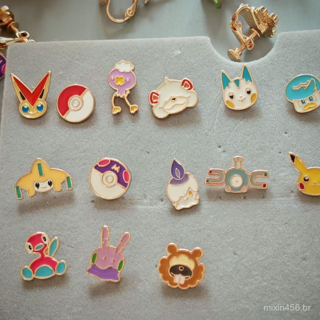 Novos produtos soltos: Brincos de pressão Dream Ear, Acessórios de orelha fofos do Master Ball Pikachu, peça única.