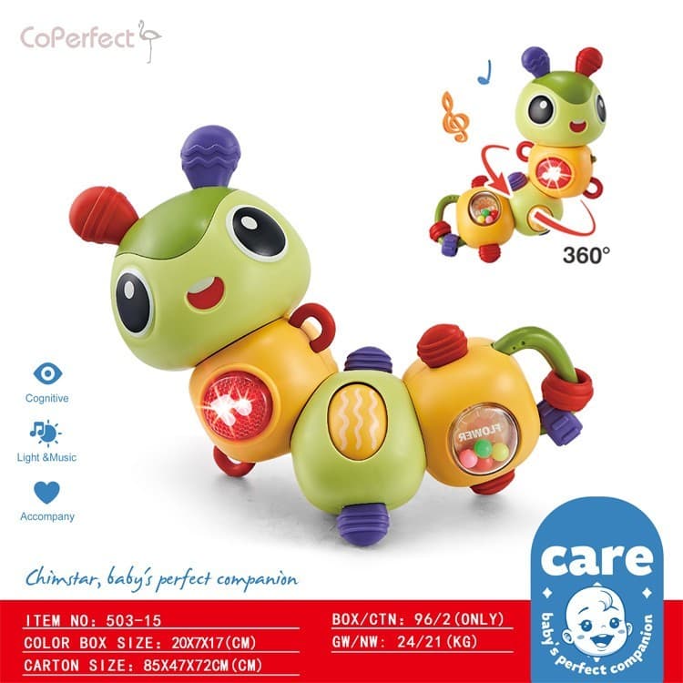 Brinquedo Para Bebês Com Música Leve-Lagarta Educacional Som Crianças Aprendendo Cedo