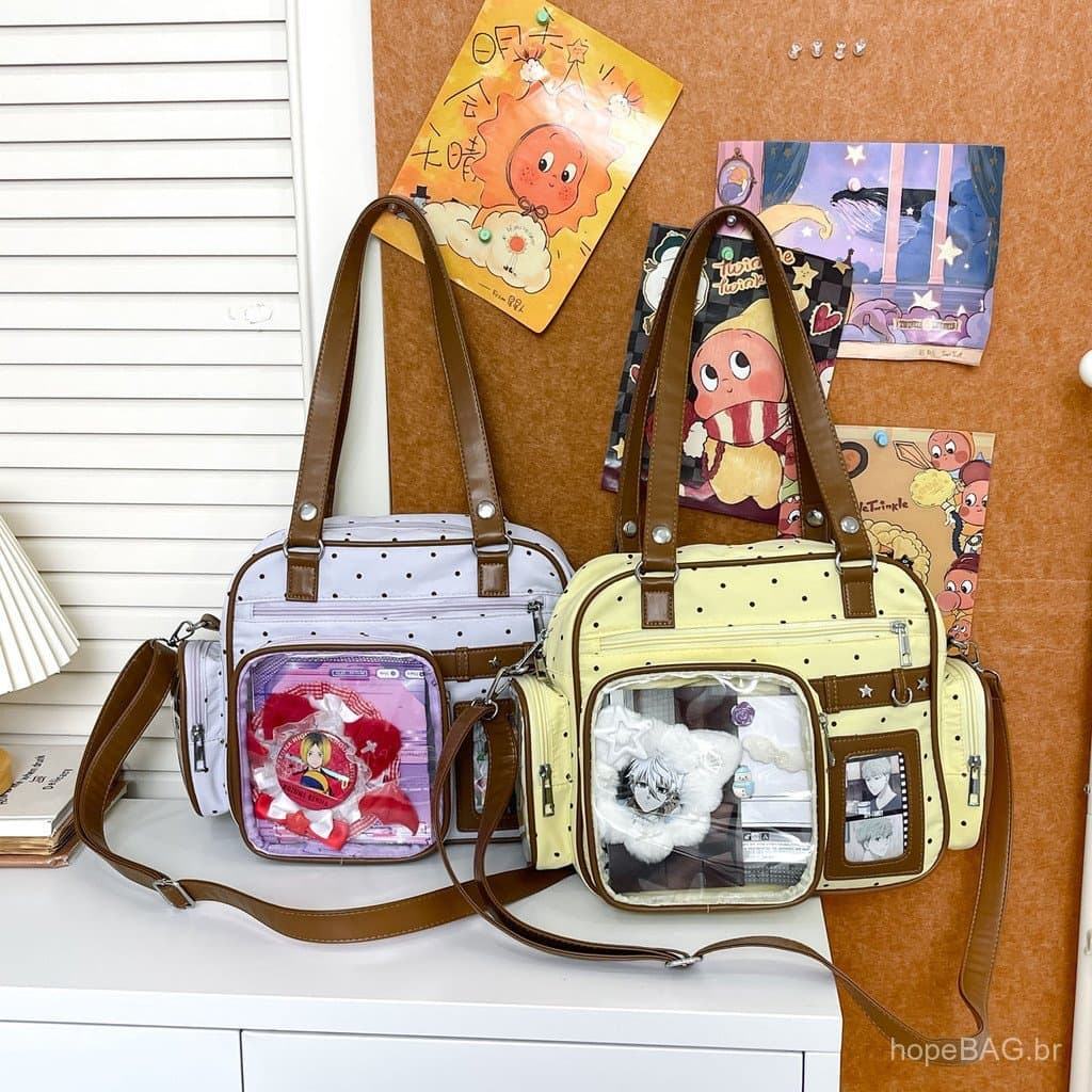 Nova bolsa tote estilo universitário com um design de gato fofo, bolsa de ombro único, mochila transversal, bolsa estilo