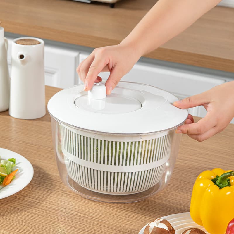 Desidratador de vegetais para uso doméstico, centrífuga manual para salada, máquina de secagem de vegetais para cozinha,