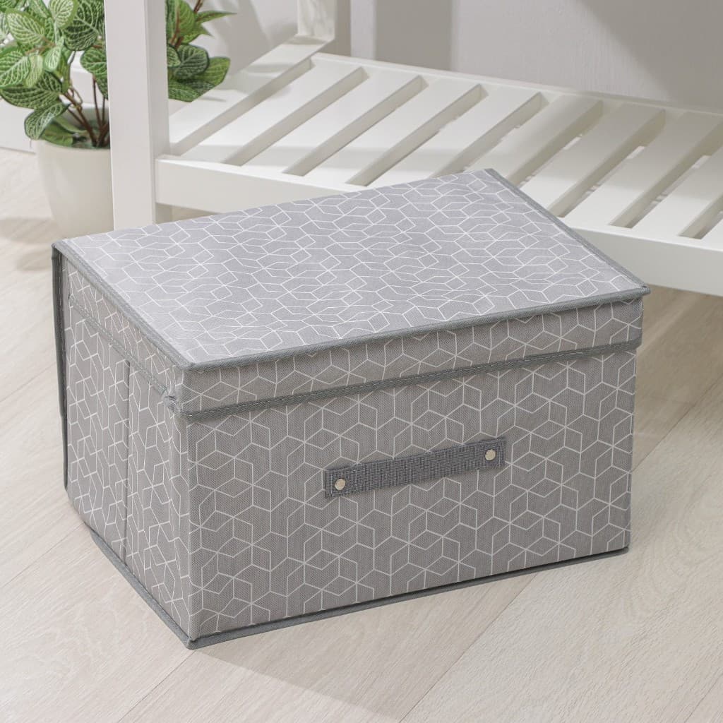 Caixa Organizadora TNT Guarda Roupas Cobertas Toalhas Closet Com Tampa 30x28cm Empilhável Dobrável