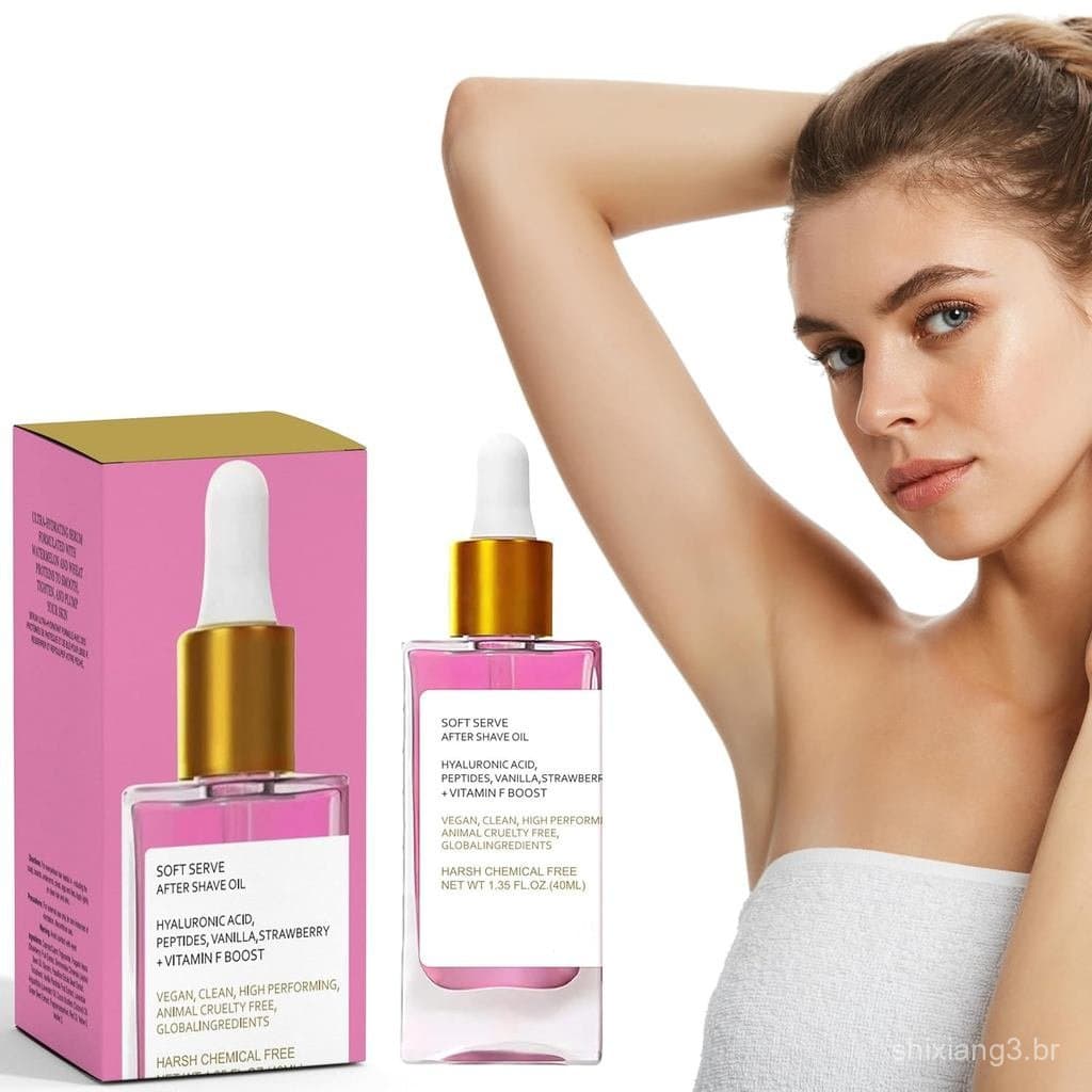 Óleo Pós-Barba de Morango para Mulheres e Homens, 40ml, Óleo Hidratante para Barbear com Lavanda e Óleo de Coco, Previne