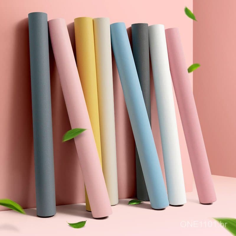 Papel de parede espesso para quarto, papel de parede autoadesivo de cor sólida, papel de parede decorativo à prova d'águ