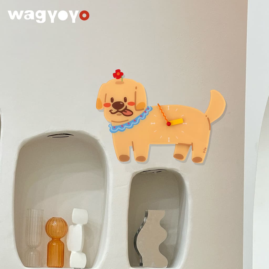 Original Golden Retriever relógio de parede relógio decoração arte decoração macia criativo bonito filhote de cachorro r