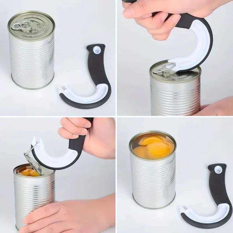 Abridor de Latas Ergonômico sem Unhas - Ferramenta Anti Derrapante Segura e Fácil | Cozinha Prática