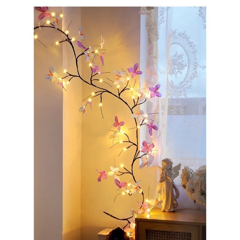 Lâmpada De Videira Led De Borboleta Para Decoração