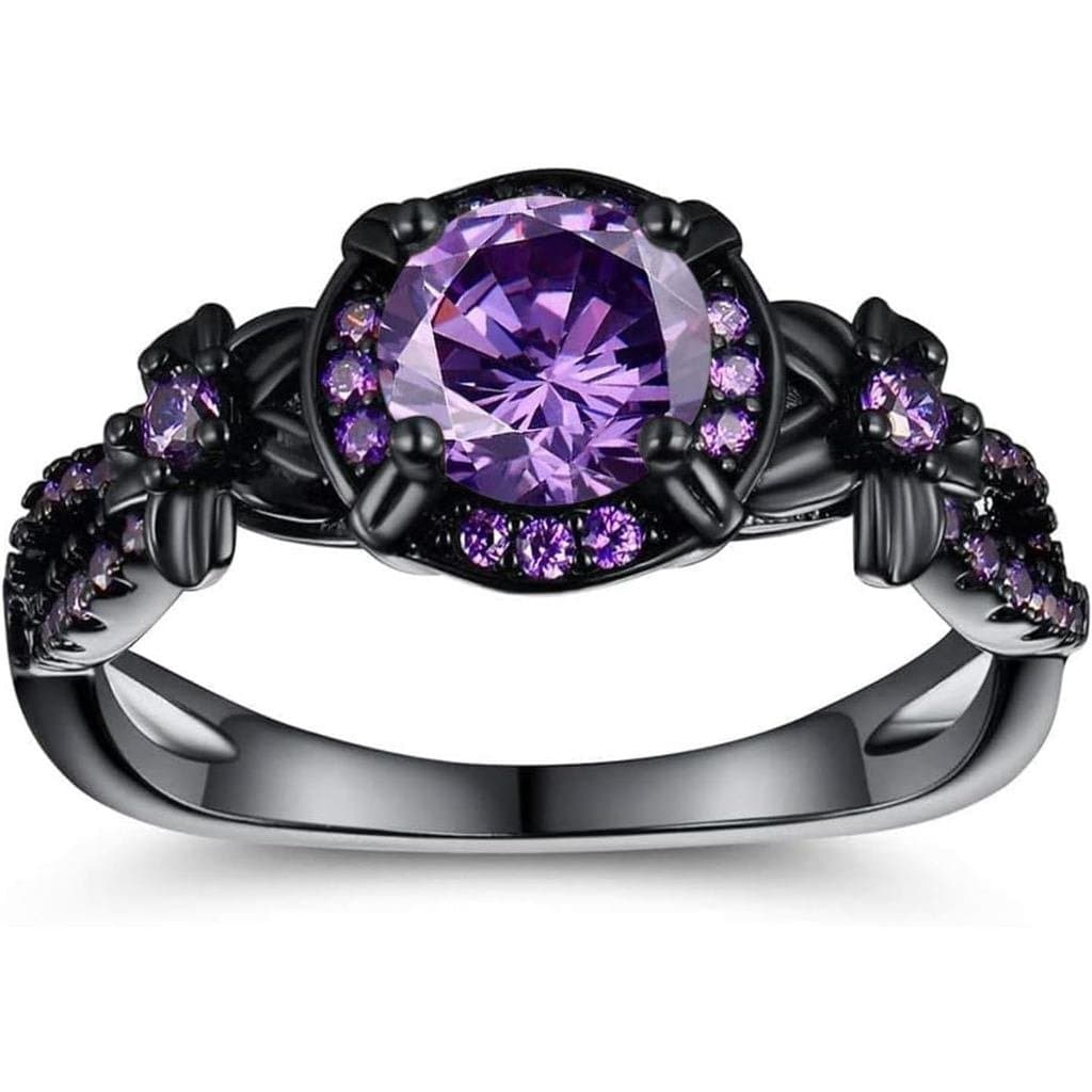 Anel de Eternidade para Mulheres, Banhado a Ouro 18K, com Opala Sintética/Topázio Místico/Ametista/Garnet, Anéis d