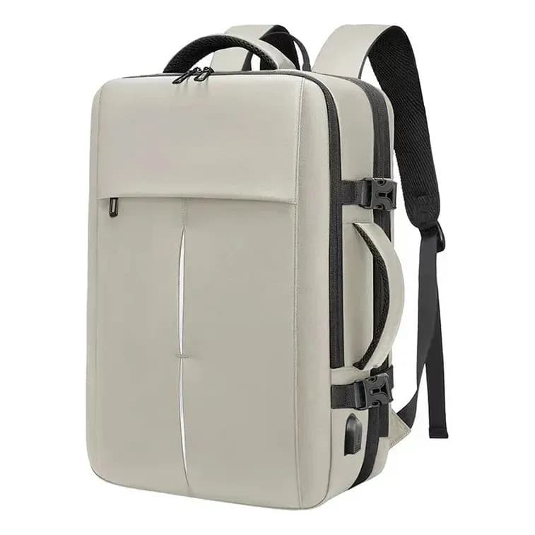 Mochila Viagem 45l Expansível Executiva Notebook Impermeável Off White