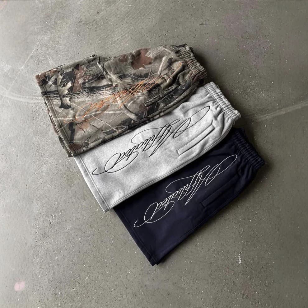 [Novo produto] Street American Retro Washed Pattern Shorts casuais soltos Street Straight [Venda quente]