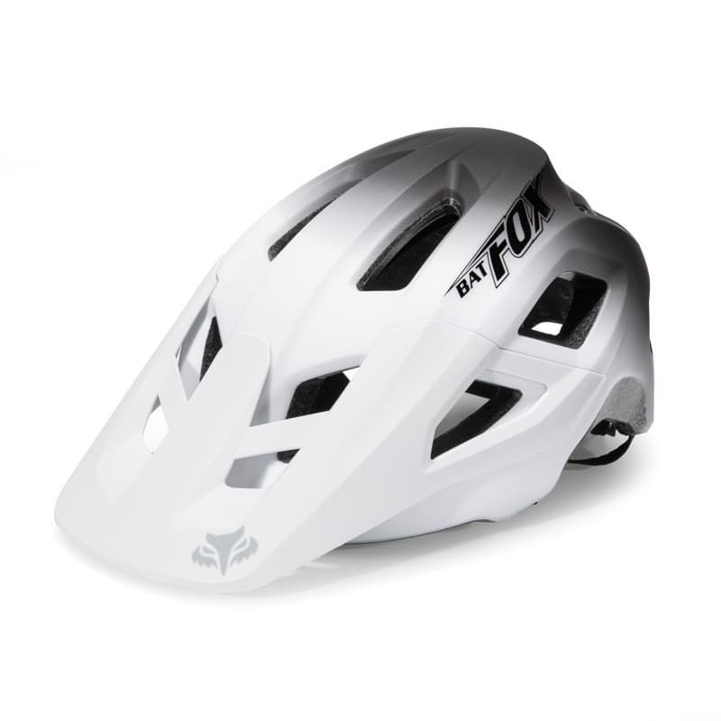 Capacete de mountain bike branco com degradê – Capacete para ciclismo off-road ao ar livre
