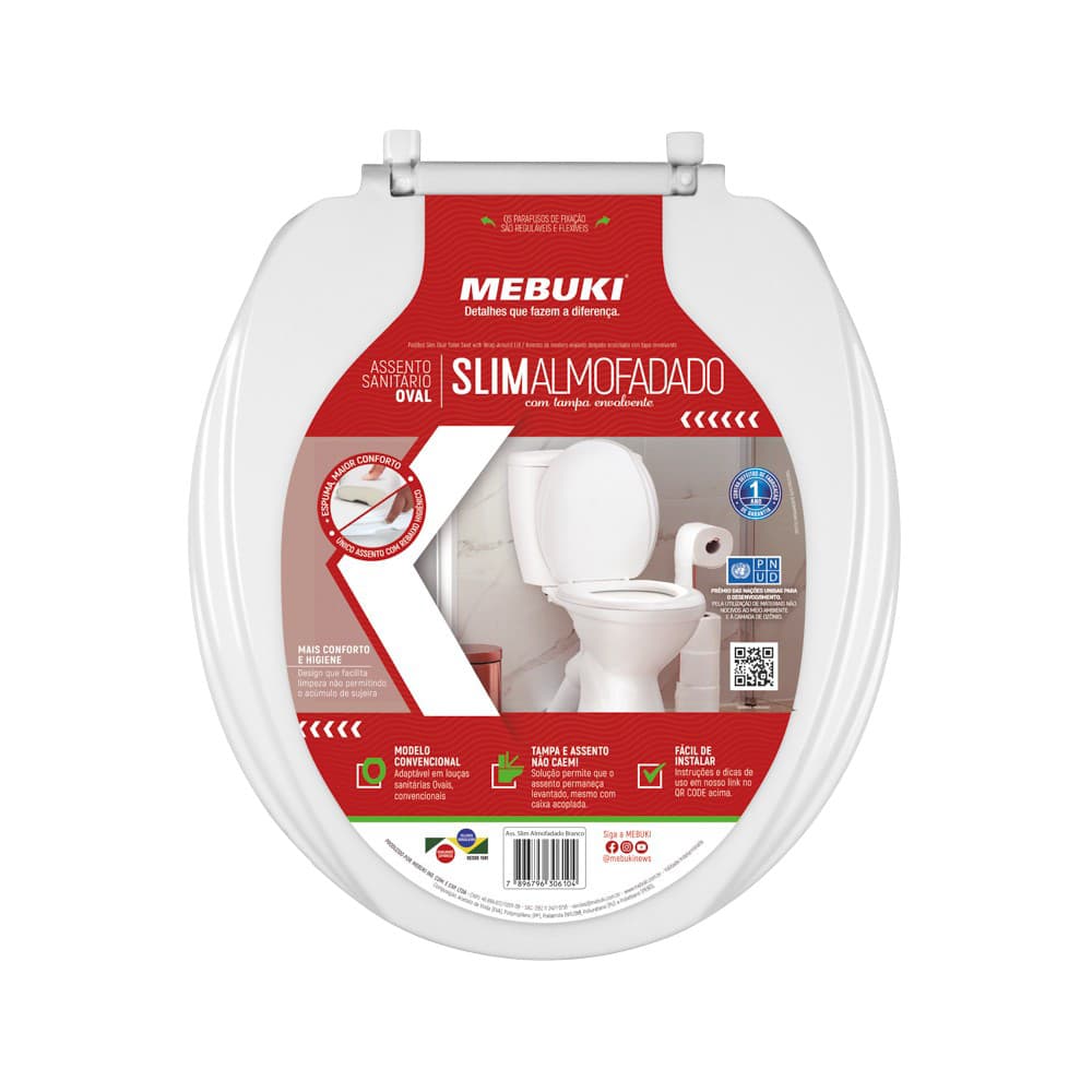 ASSENTO SLIM ALMOFADADO BRANCO MEBUKI