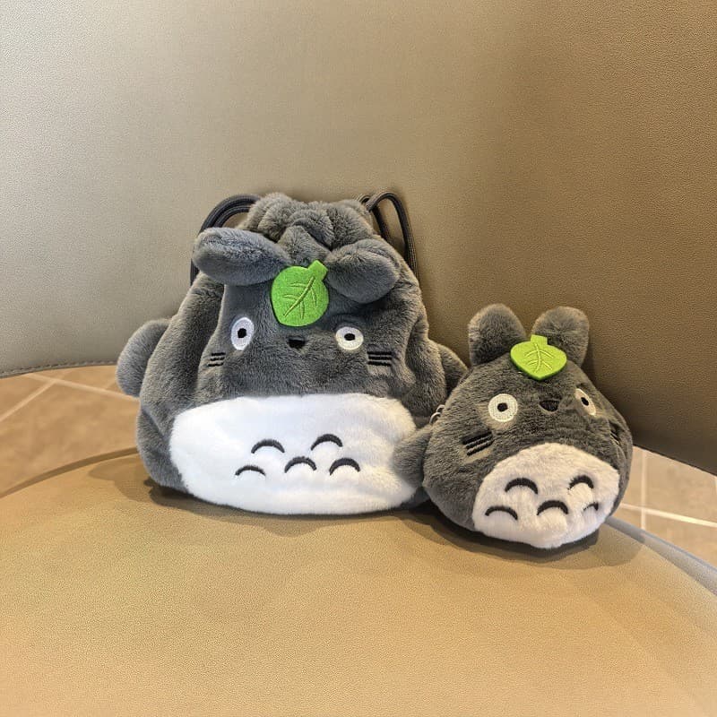 Pingente de bolsa de moedas de pelúcia My Neighbour Totoro, boneca chaveiro, pingente de bolsa escolar