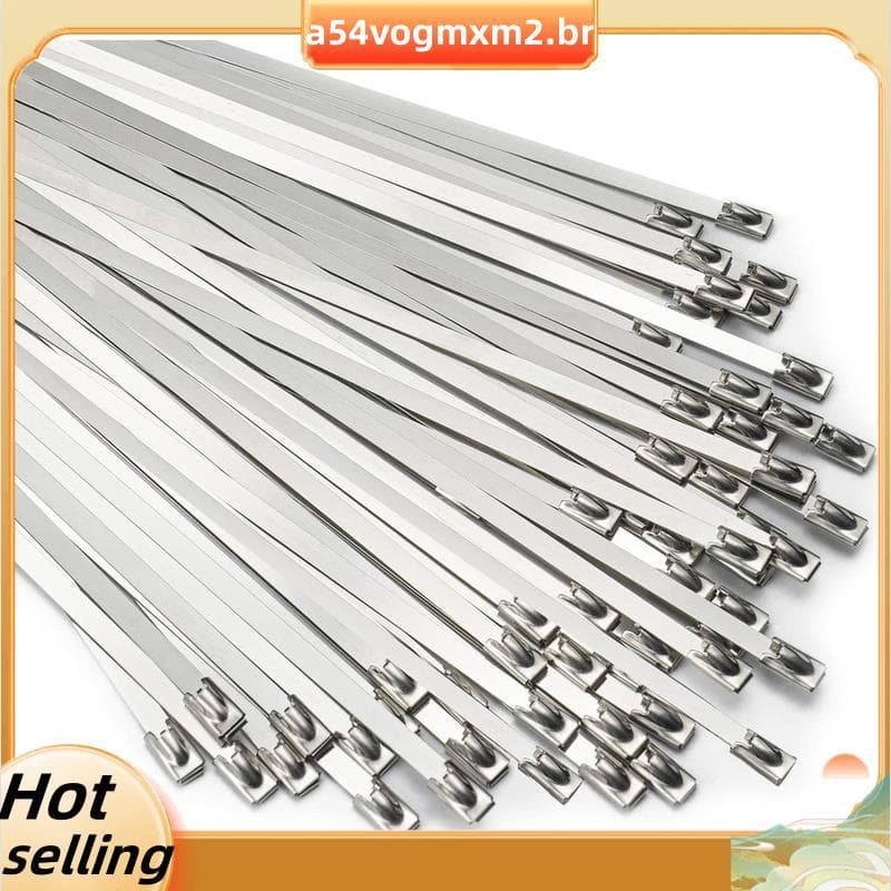 Abraçadeiras De Travamento Automático De Metal 11.8 Polegadas 200pcs 304 Multiuso Resistentes De Aço Inoxidável