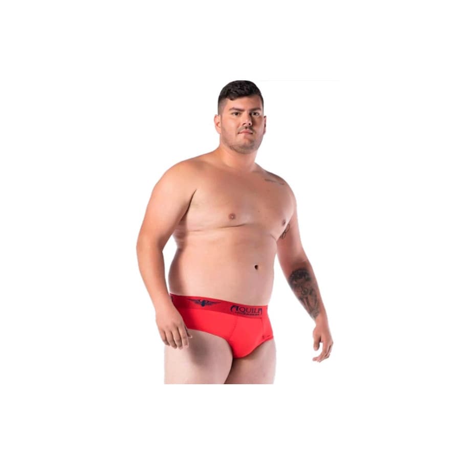KIT 3 CUECAS ADULTO SLIP PLUS SIZE 100% ALGODÃO AQUILA ORIG.