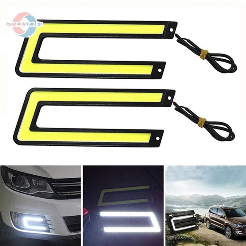 tue 1 Peça Em Forma De U 12V LED COB Carro Auto DRL Condução Lâmpada Diurna Luz De Neblina BR